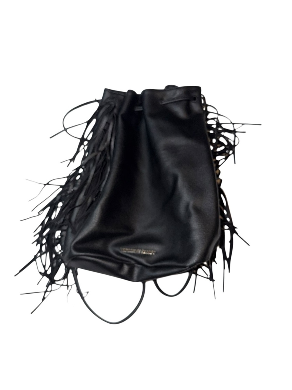Victoria's Secret Black Fringe Drawstring Backpack - Picture 1 of 5